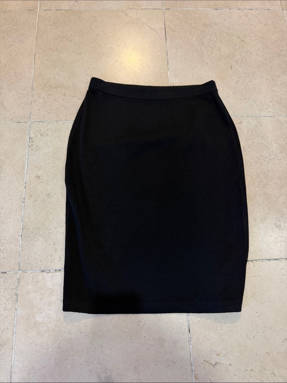 Vintage St. John Black Knit Pencil Skirt